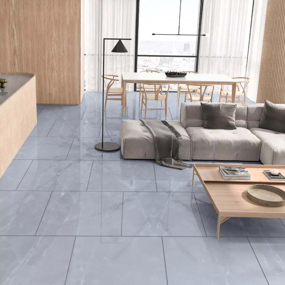 Porcelanato San Pietro 80x80 Goya Gris Pulido