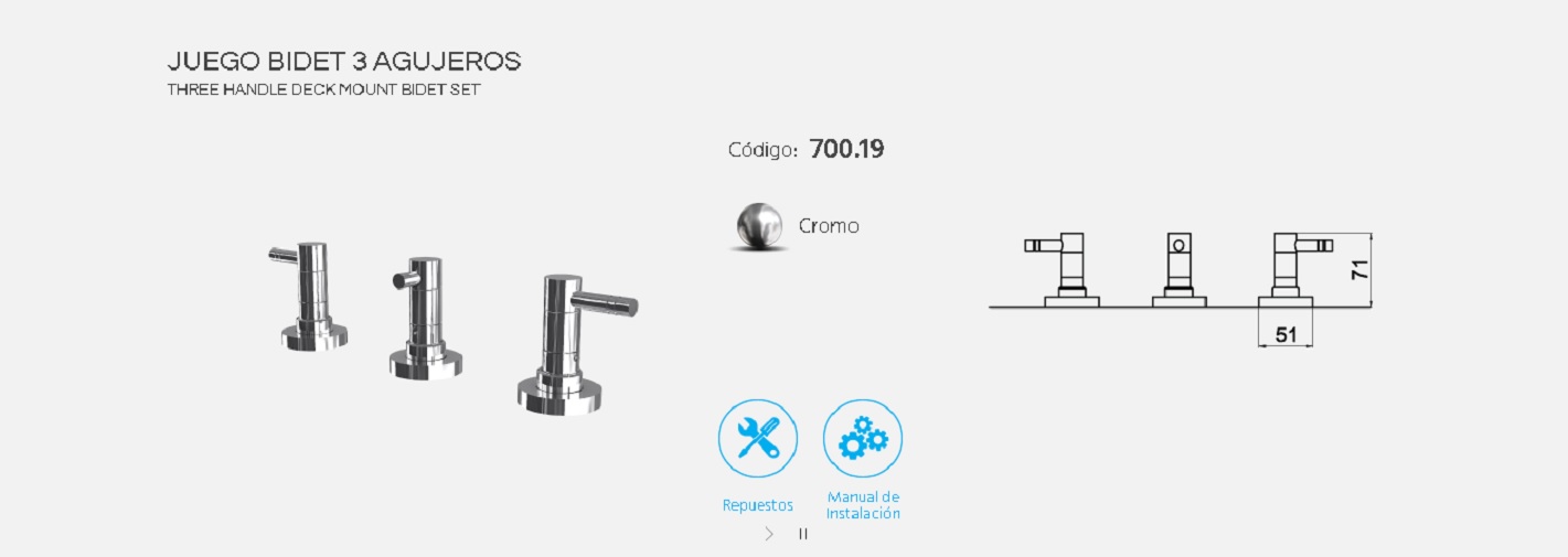 Grifería Para Bidet Bimando Andez Match 700.19