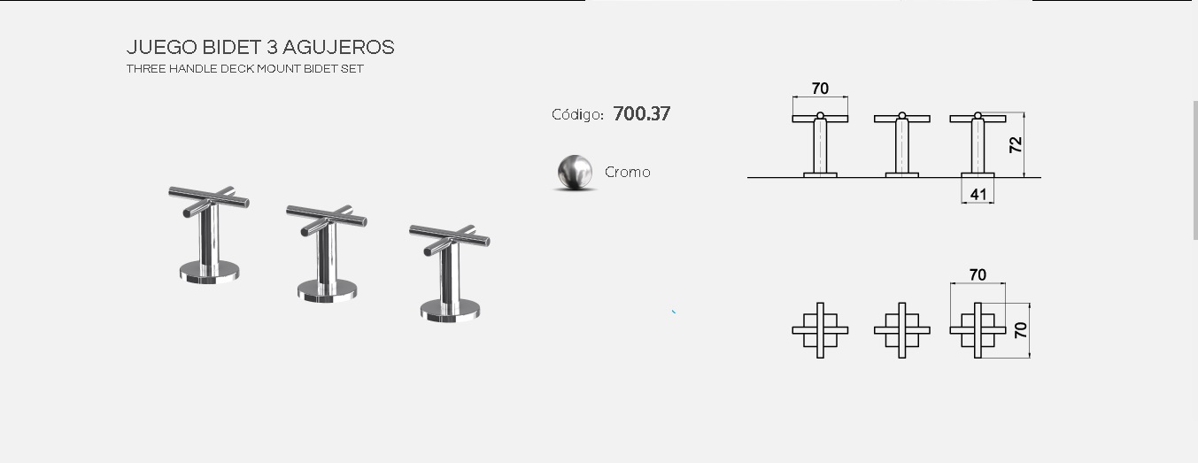 Grifería Para Bidet Bimando Andez Next 700.37