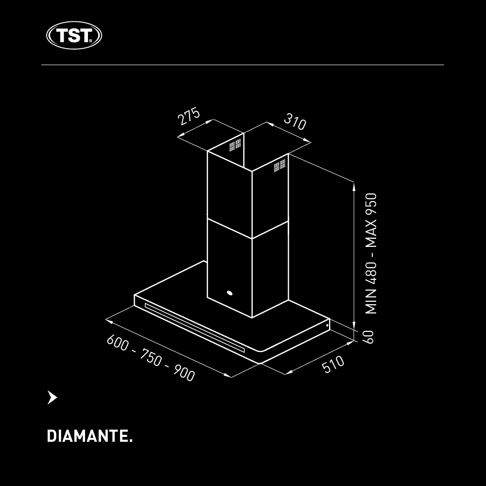 Campana TST Diamante 90 Cm