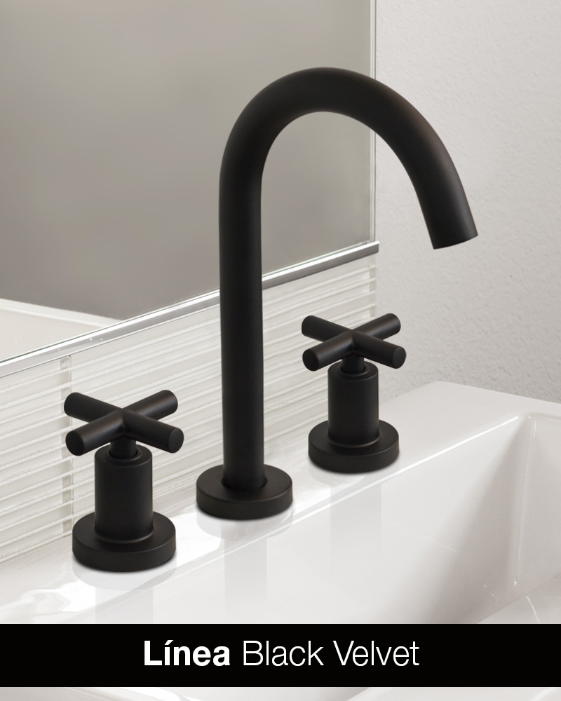 Griferia Bimando Para Lavatorio Peirano Black Velvet 60-190