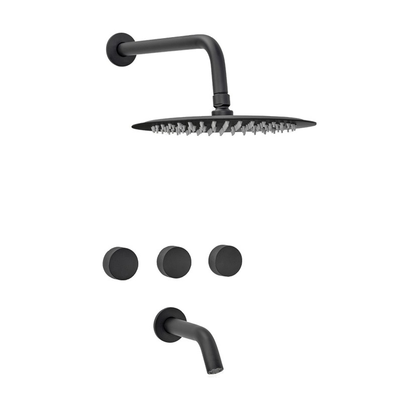 Griferia Bimando Para Ducha Con Transferencia Peirano Fabric Negra 80-100N