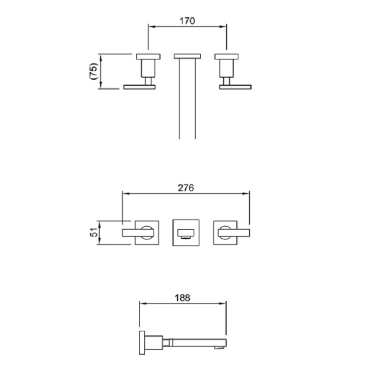 Griferia Bimando Para Lavatorio De Pared Peirano Sena 62-163