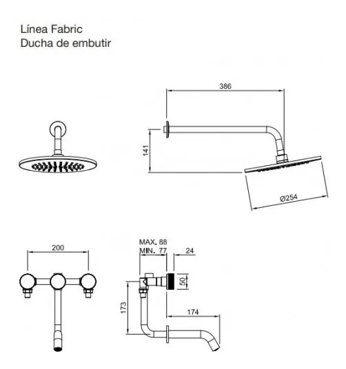 Griferia Bimando Para Ducha Con Transferencia Peirano Fabric Cromo 80-100C