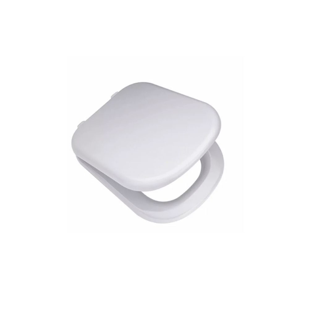 Tapa Para Inodoro Ferrum Bari Blanca Tkxmb de madera con herraje metálico
