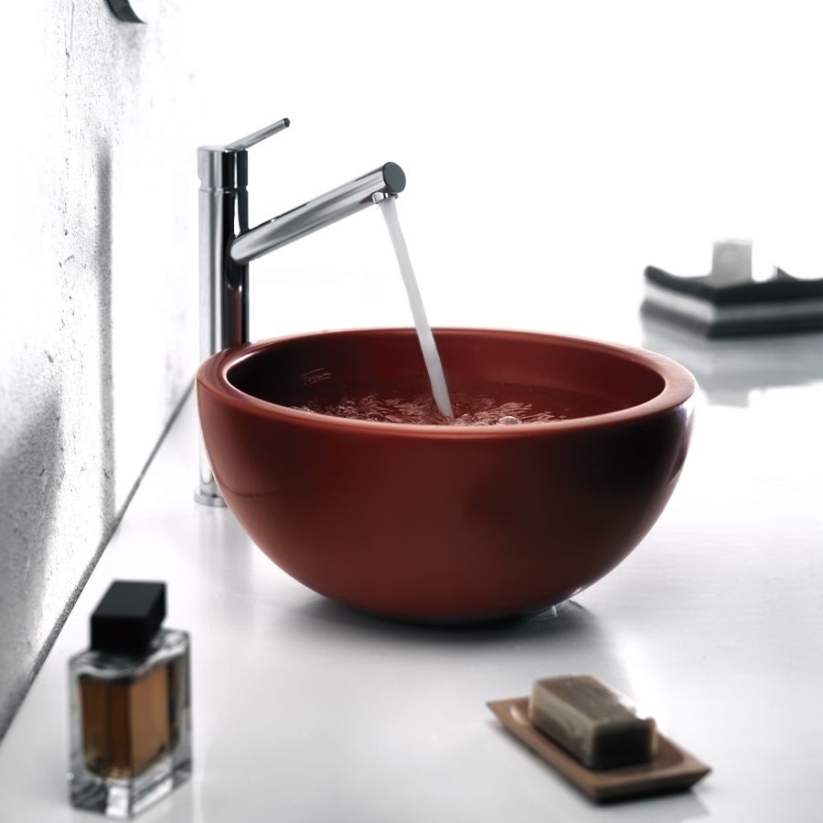 Bacha de Apoyo Para Baño Ferrum Persis Roja