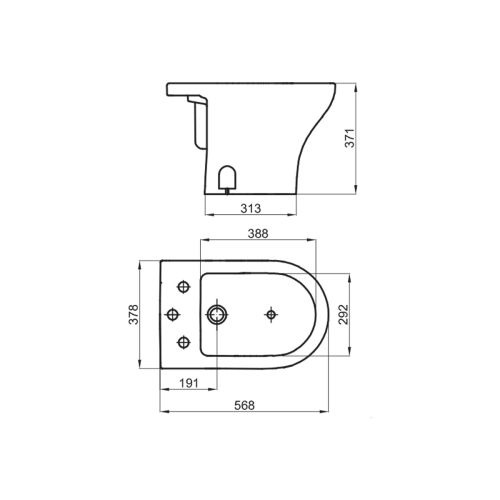 Bidet Ferrum Varese De 3 Agujeros  Blanco