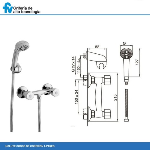 Griferia Bimando Para Ducha Exterior Sin Transferencia Fv Arizona 113/B1