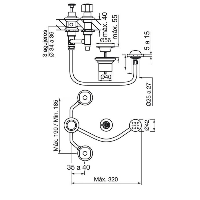 Griferia Bimando Para Bidet Fv Arizona 295/B1