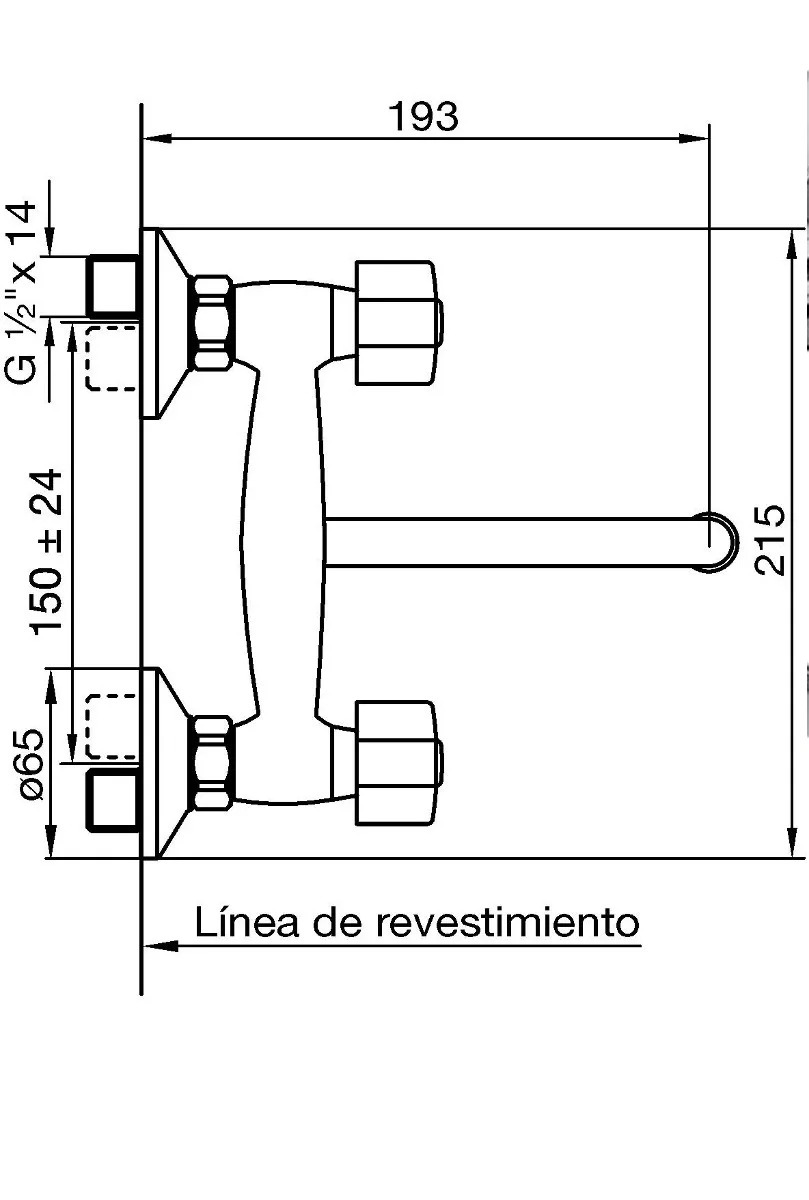 Griferia Bimando Para Cocina o Exterior De Pared Fv Arizona 409/B1