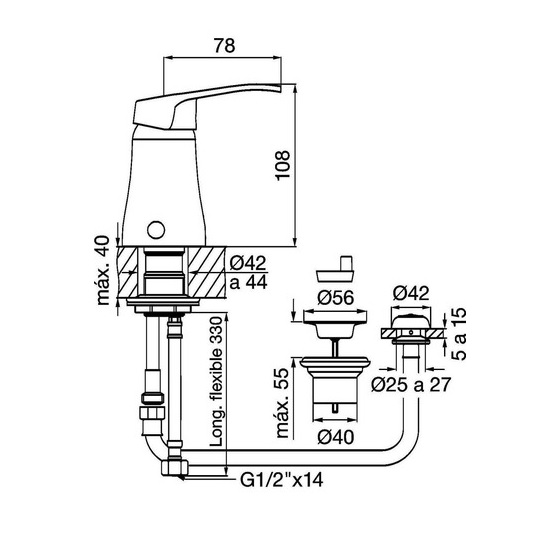 Griferia Monocomando Para Bidet Fv Arizona 189/B1