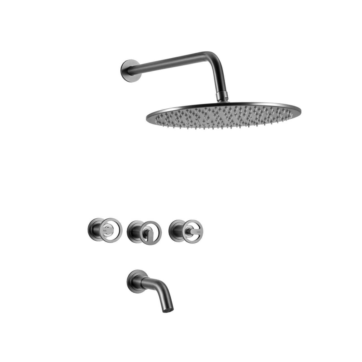 Grifería Bimando Para Ducha con Transferencia Pierano Pulse Grafito 80-175GR