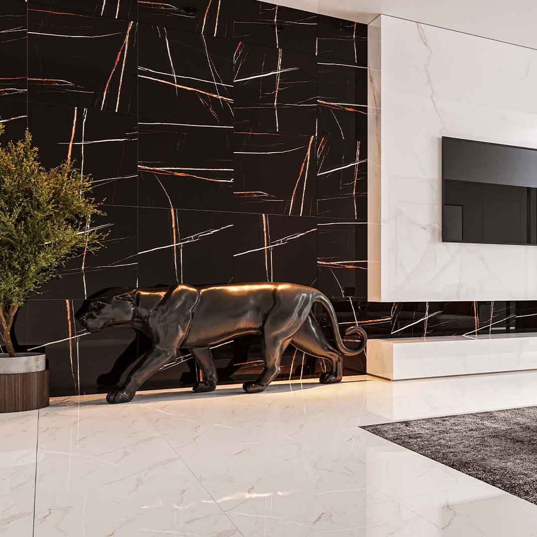Porcelanico Lume 75x75 Black Supreme