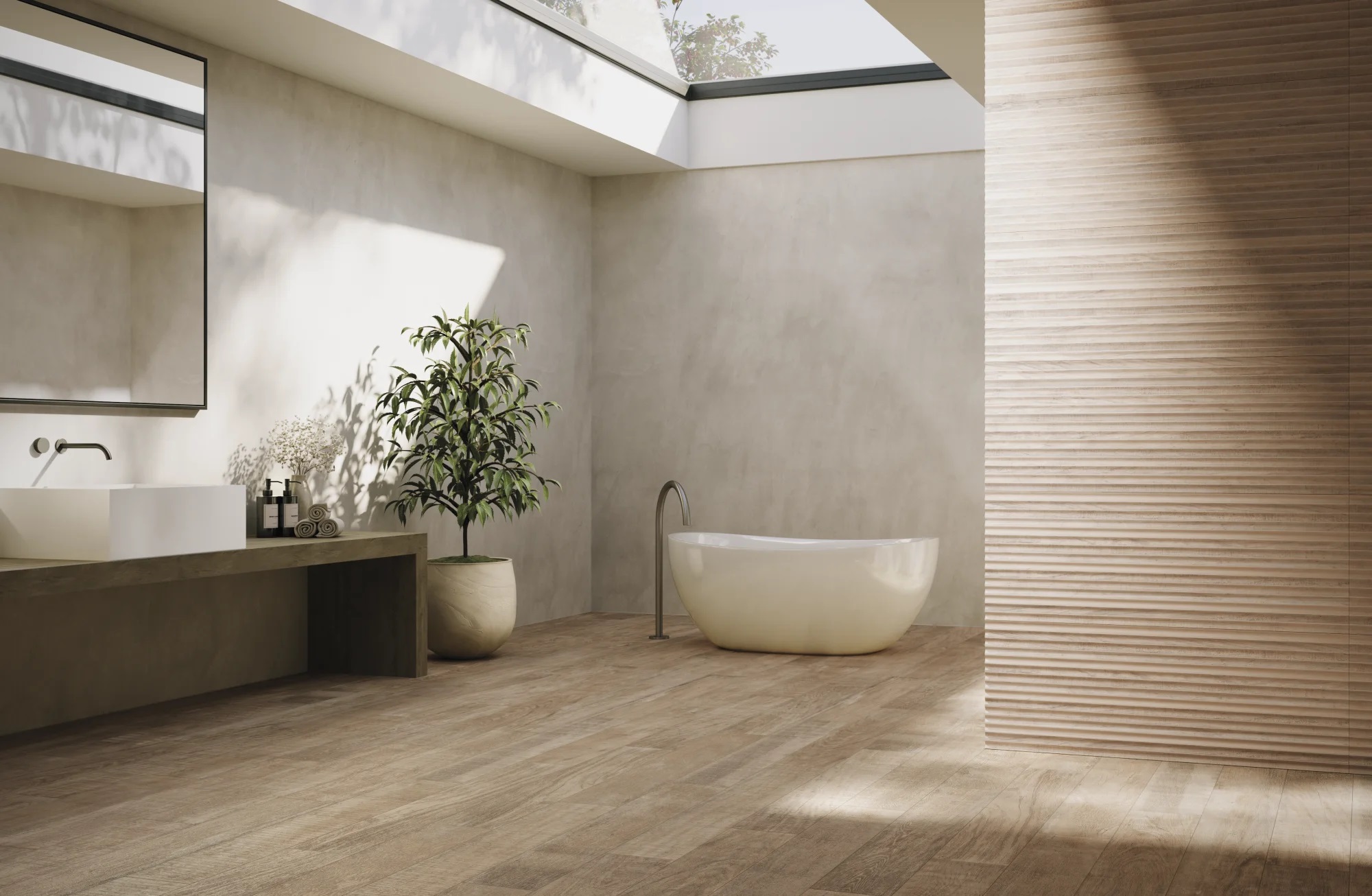 Porcelanato Portobello 20x120 Arca Nordic Satinado Símil Madera