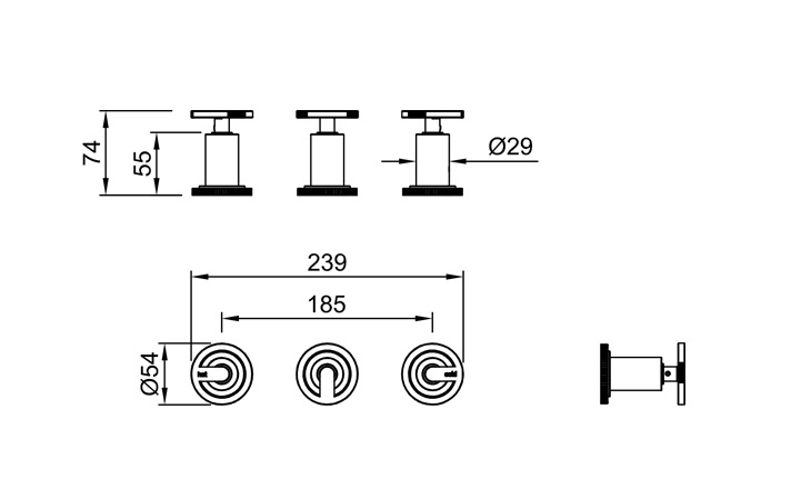 Grifería Bimando Para Bidet Pierano Pulse Grafito 70-175GR