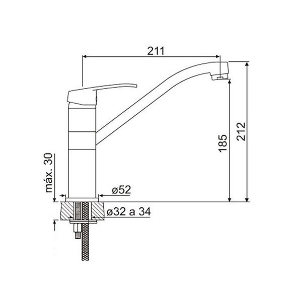 Griferia Monocomando Para Cocina Fv Arizona 411.02/B1