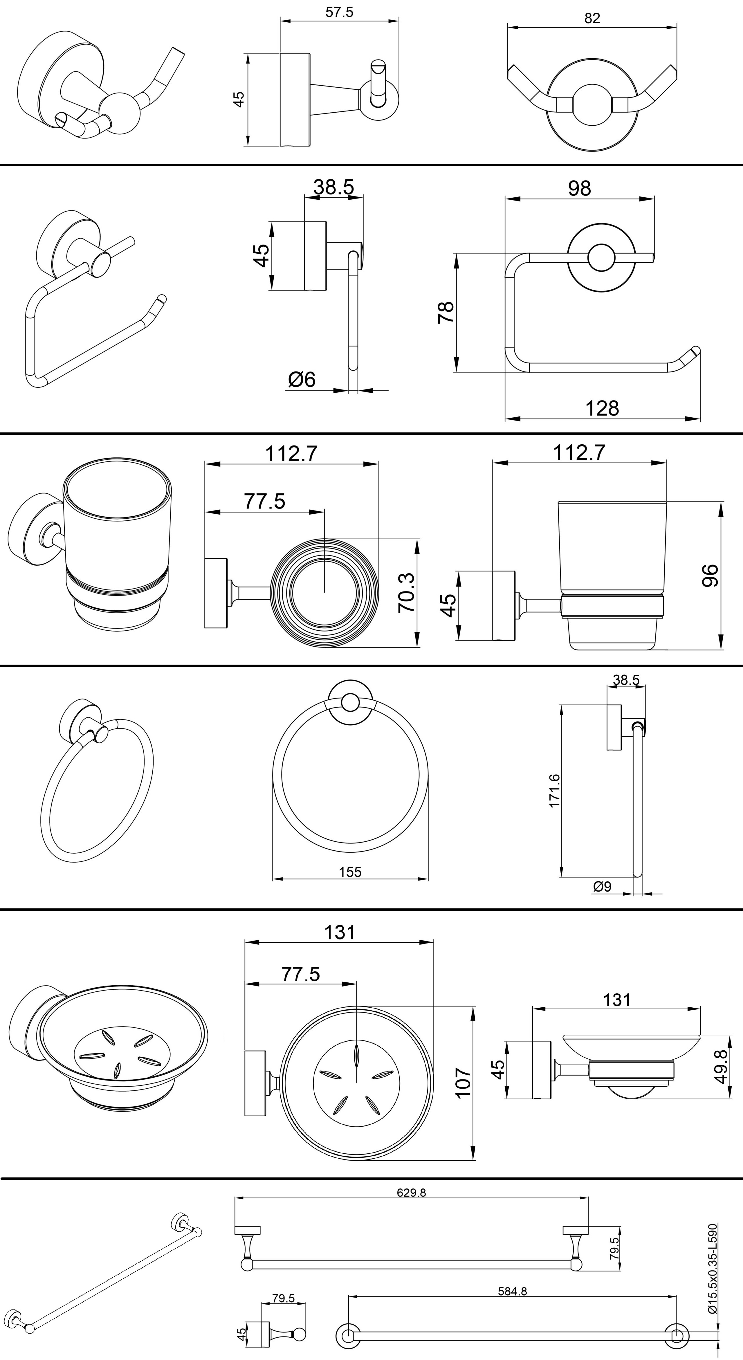 Kit de Accesorios Peirano Steel 3006SS