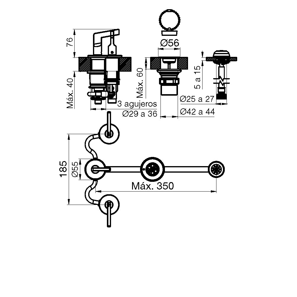Griferia Biamndo Para Bidet Fv Arrayan 295/H6