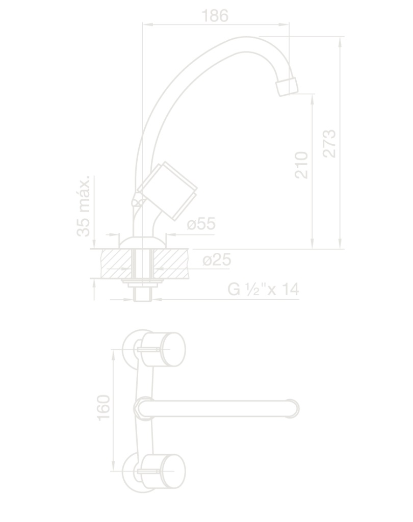 Griferia Bimando Para Cocina Fv California 416/17