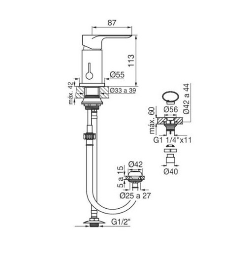 Griferia Monocomando Para Bidet Fv Coty 189/D9