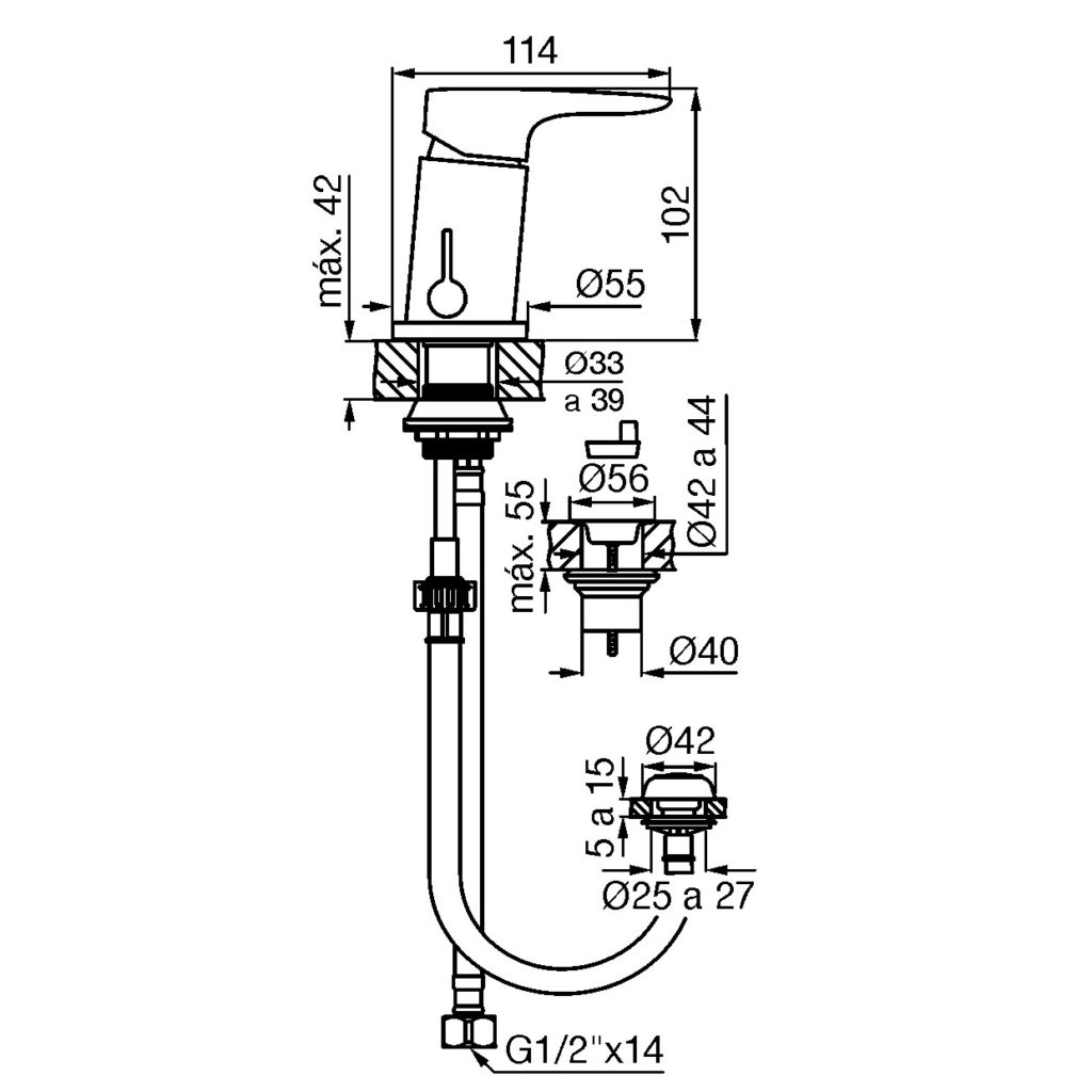 Griferia Monocomando Para Bidet Fv Jana 189/M1