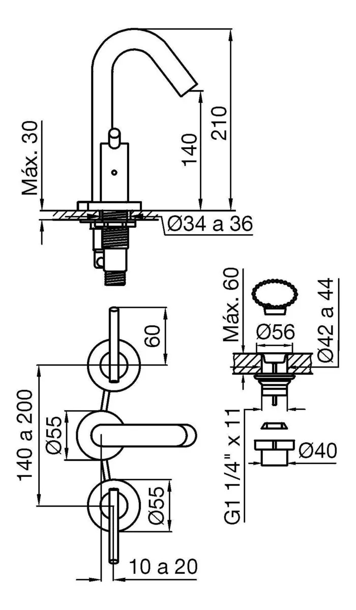 Griferia Bimando Para Lavatorio Fv Libby 207/39