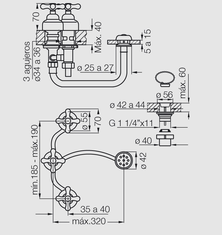 Griferia Bimando Para Bidet Fv Malena 295/16