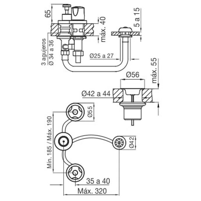 Griferia Bimando Para Bidet Fv Pampa 295/B6