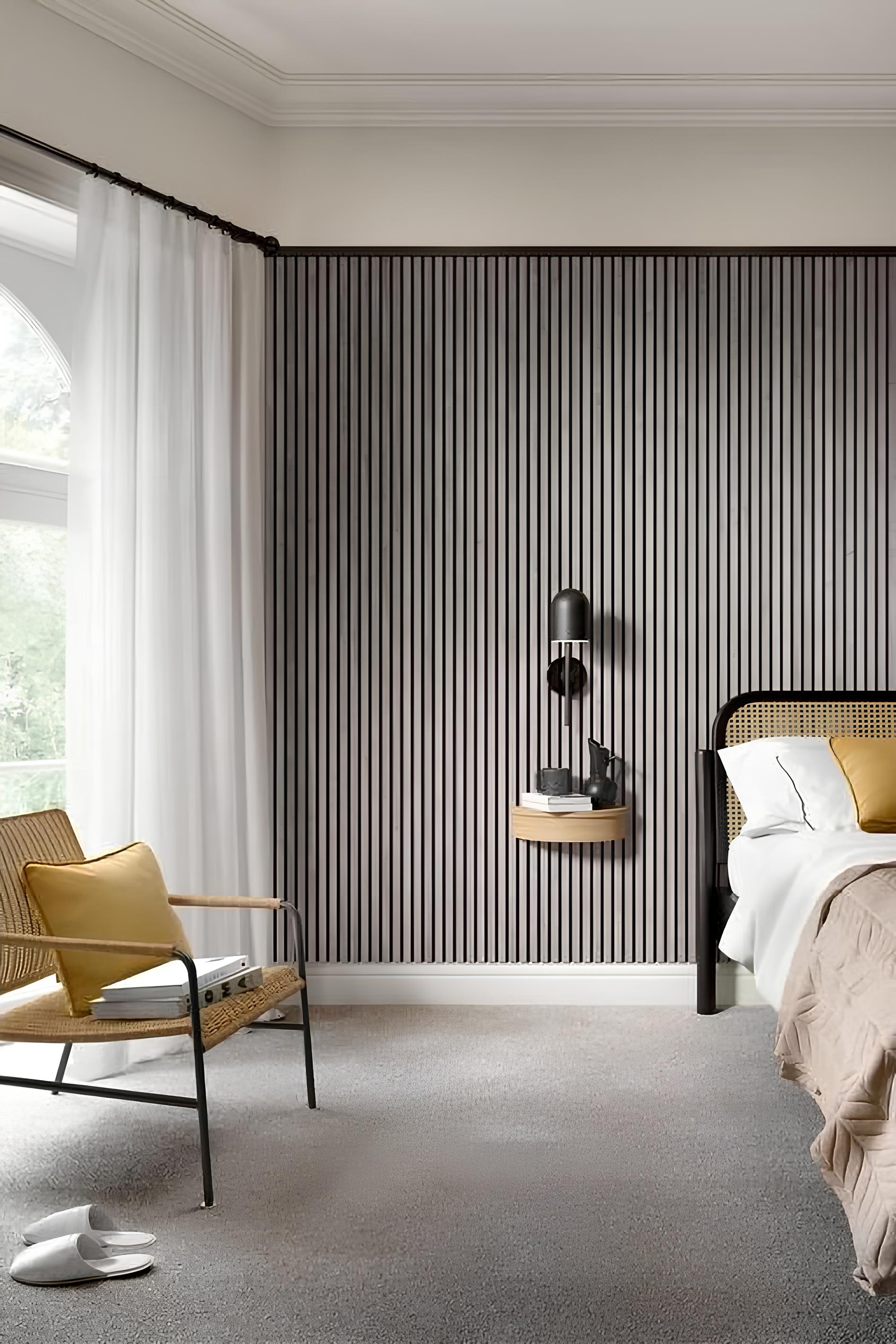 Wall Panel 16x242 De WPC Para Pared Estilo Japandi Gris
