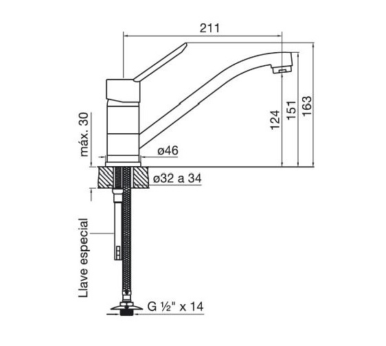 Griferia Monocomando Para Cocina Fv Newport 411.01/B2