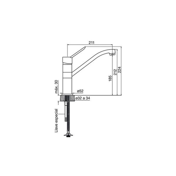 Griferia Monocomando Para Cocina Fv Newport Alto 411.02/B2
