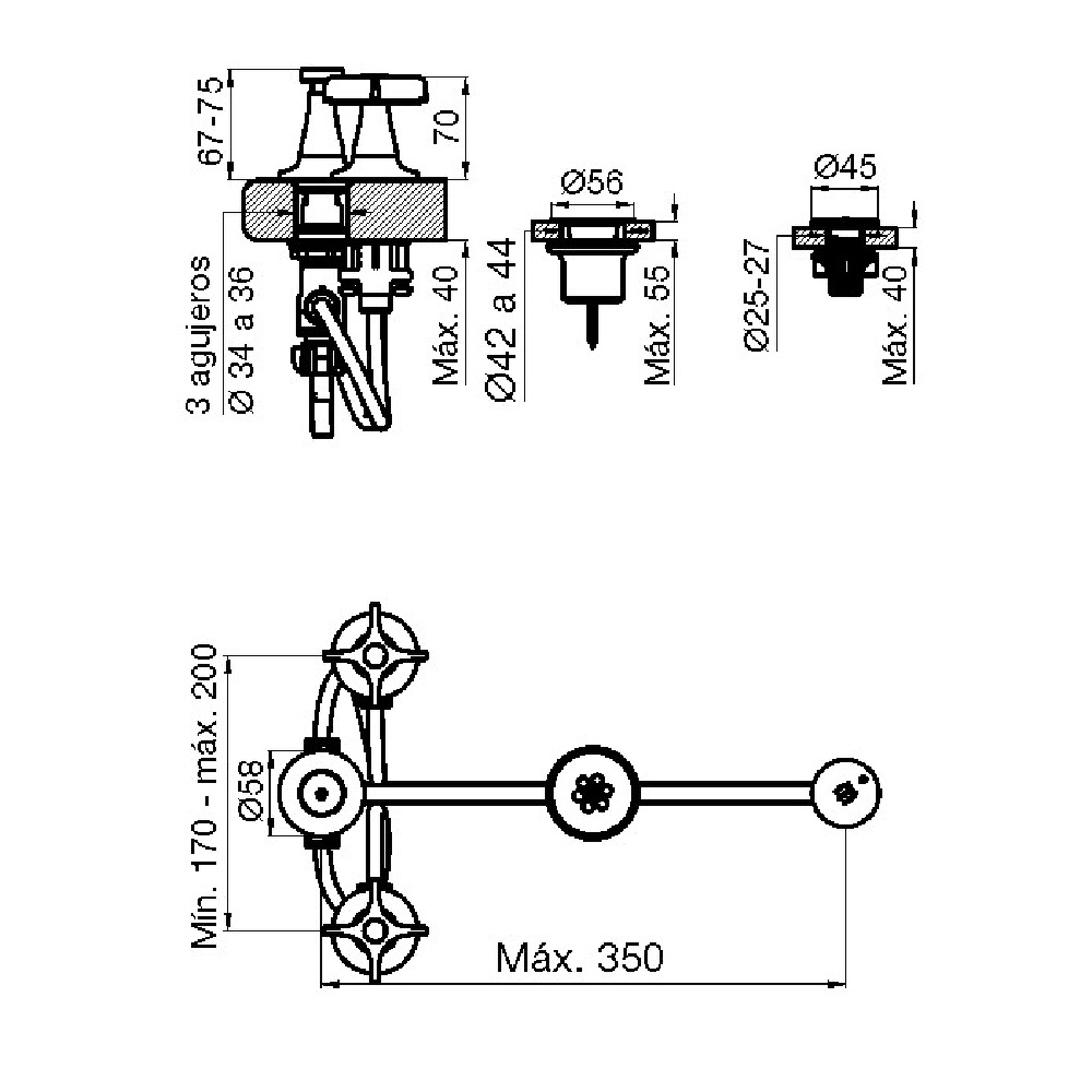 Griferia Bimando Para Bidet Fv Petalo 295/M3