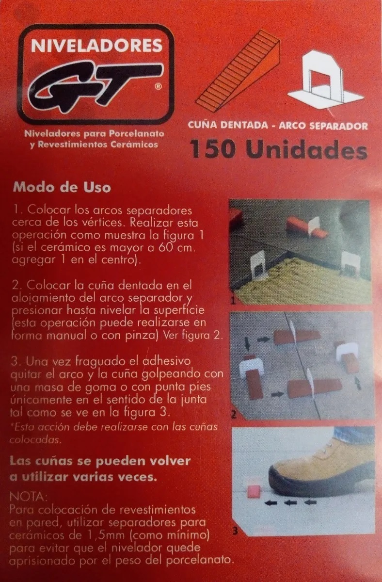 Cuñas Niveladoras Gt – 150 Unidades