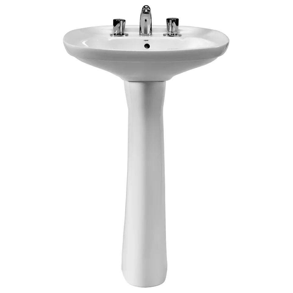 Lavatorio Grande Roca Italiana De 3 Agujeros Blanco 54 Cm