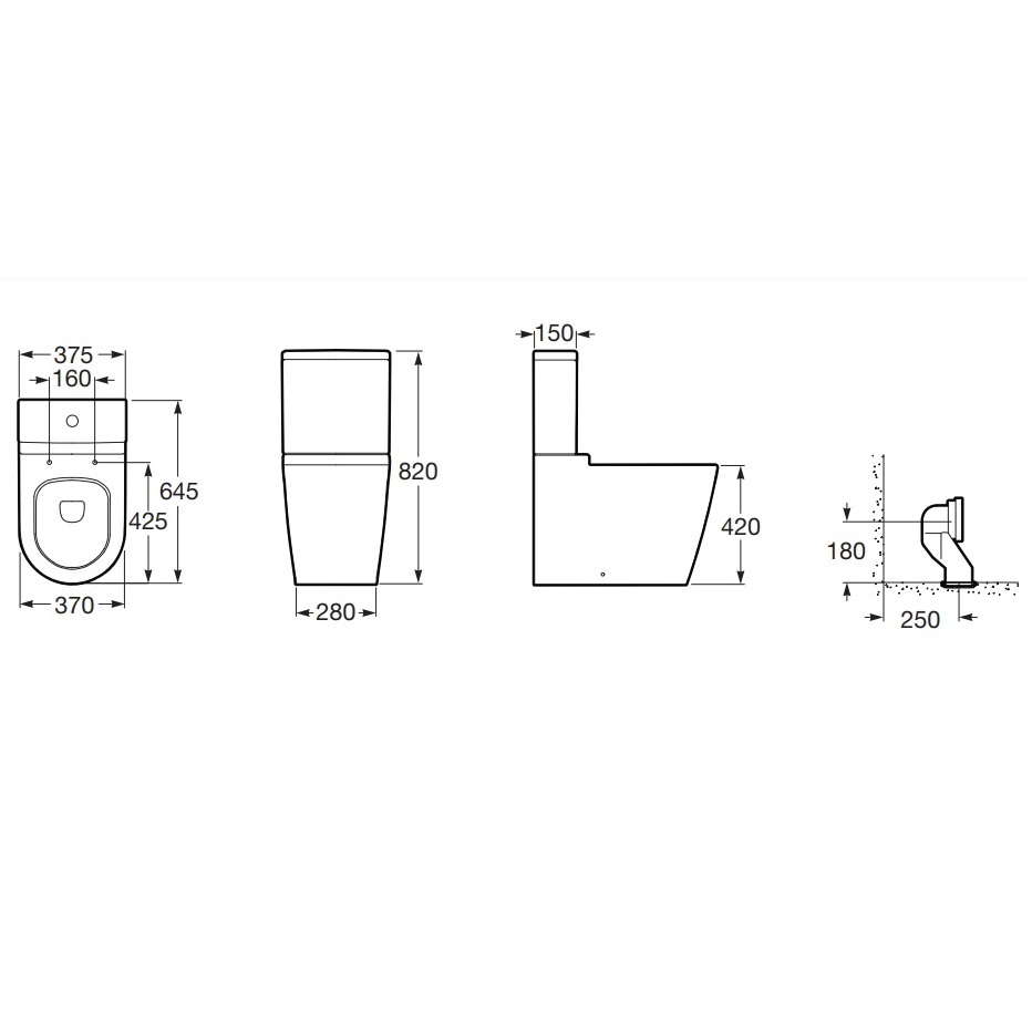 Inodoro Largo Rimless Roca Inspira Blanco