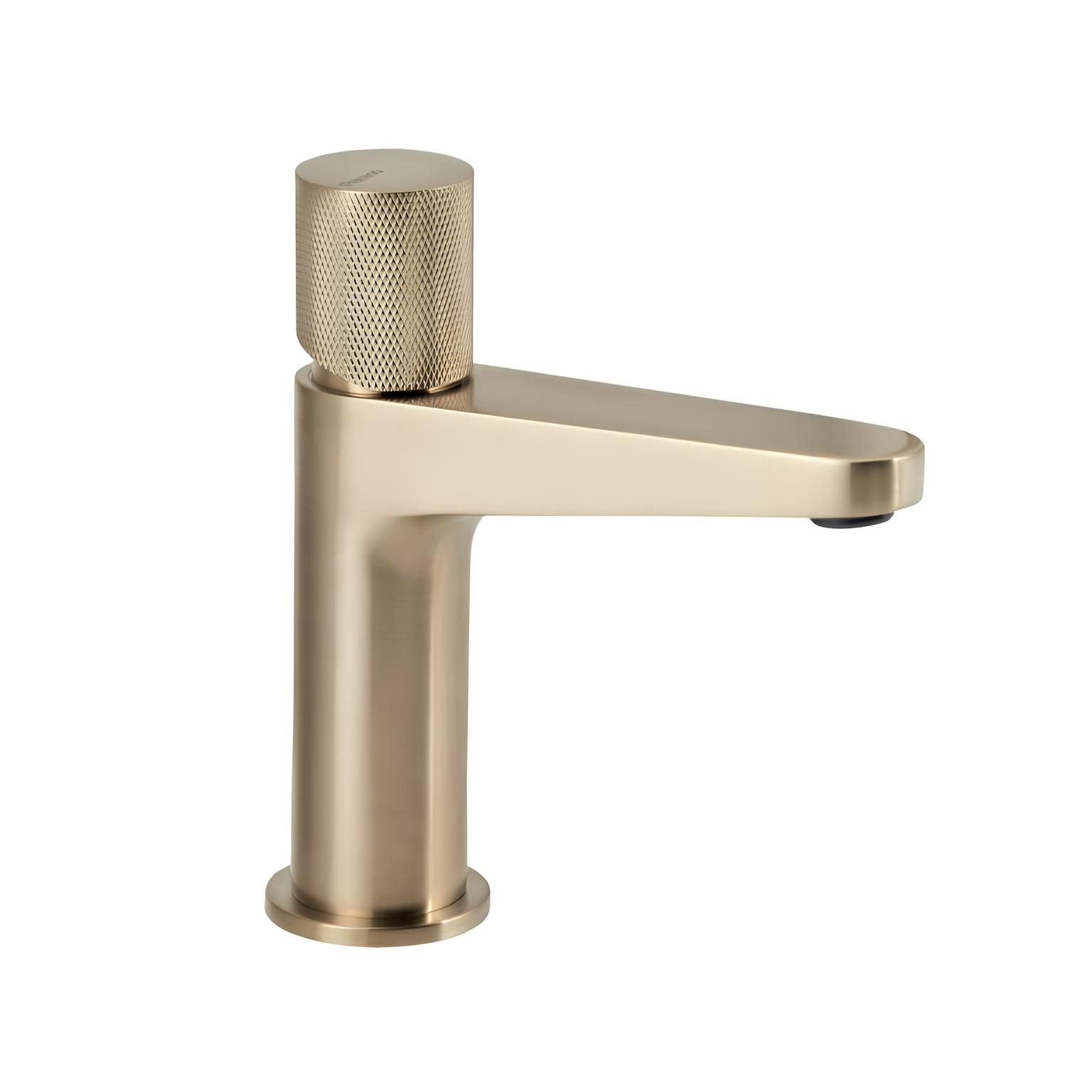 Grifería Monocomando Baja Para Lavatorio Peirano Fabric Gold 60-200G
