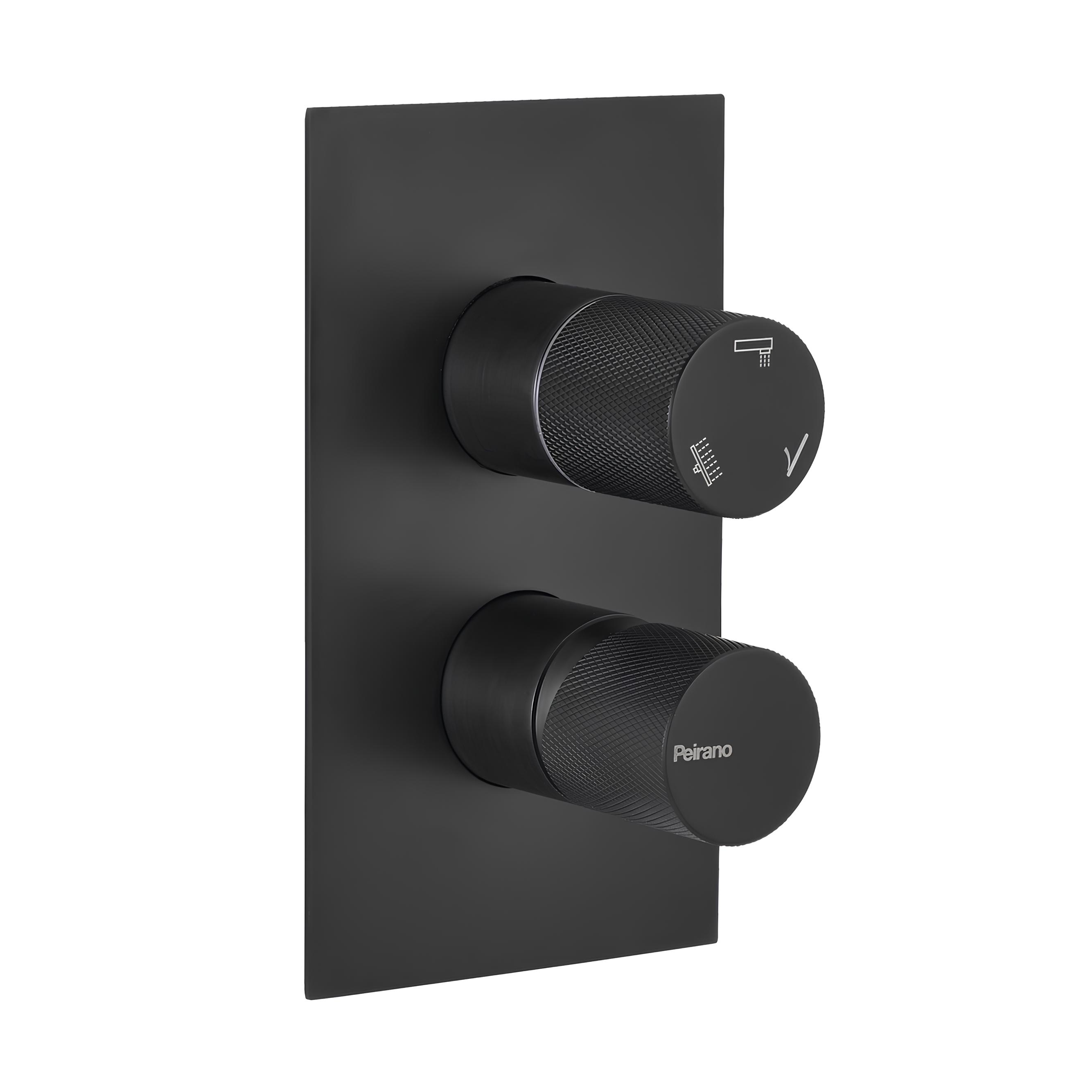 Grifería Monocomando Para Ducha 3 funciones Con Transferencia Peirano Fabric Black 80-200N