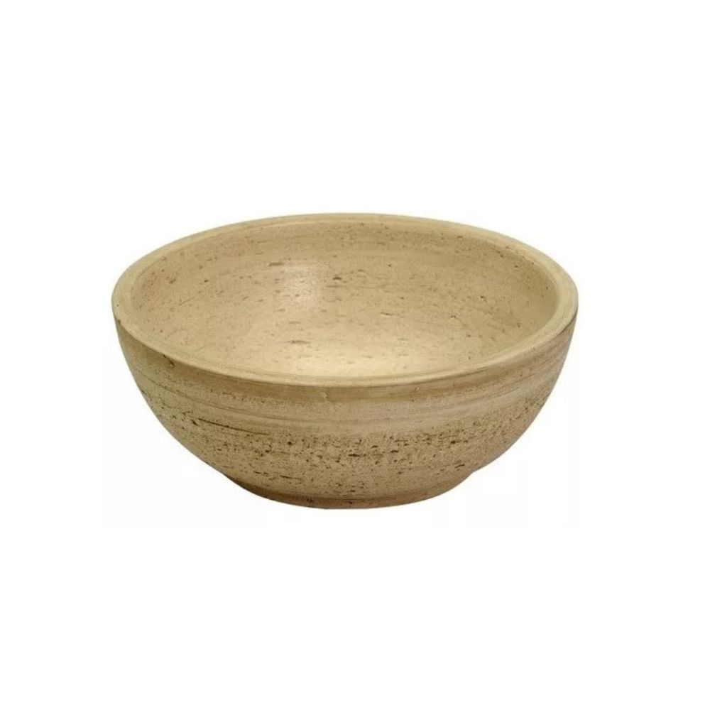 Bacha Artesanal Redonda De Apoyo Fango 35Cm 201 Beige