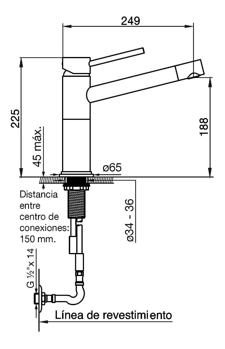 Griferia Monocomando Para Cocina Fv Temple 411/87