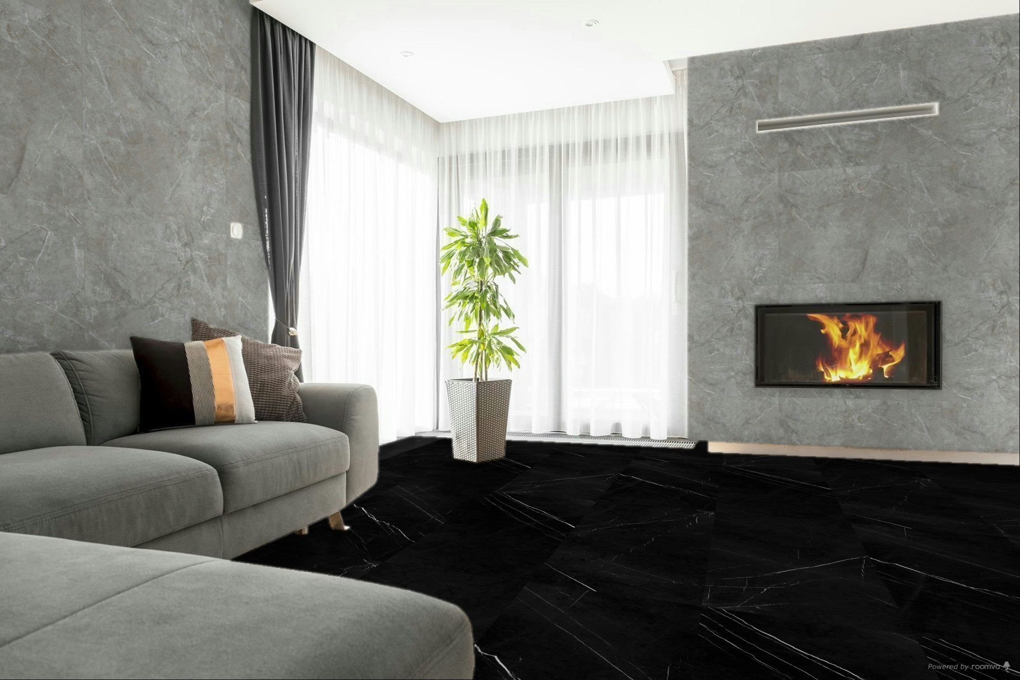 Porcelánico Embramaco 63x122 Armani Nero Lux