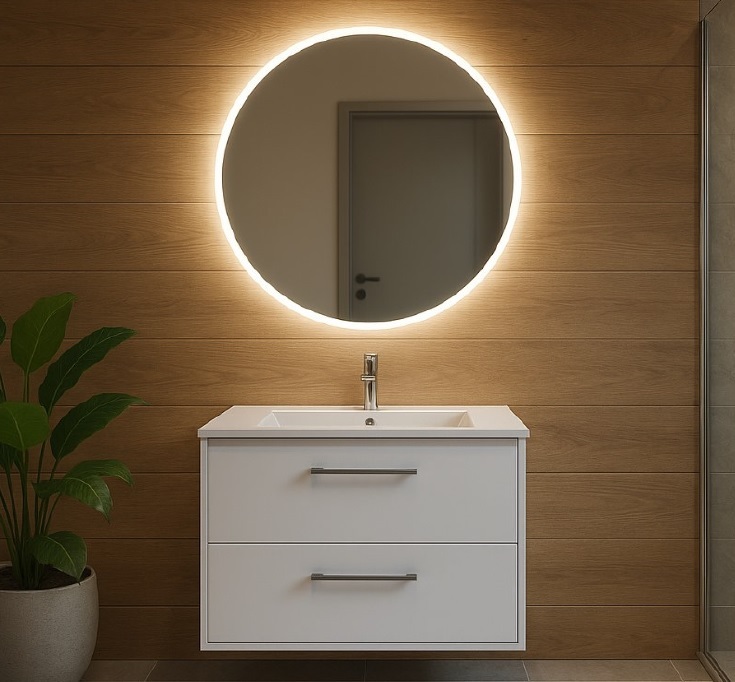 Vanitory De Colgar Con Bacha Monocomando Campi Bossa Blanco 60 cm