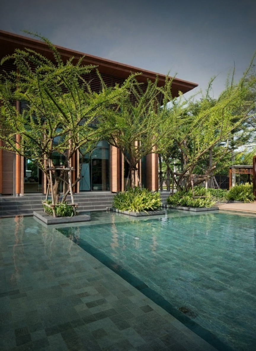 Porcelanato Cerro Negro 64x64 Piedra Bali Piscina