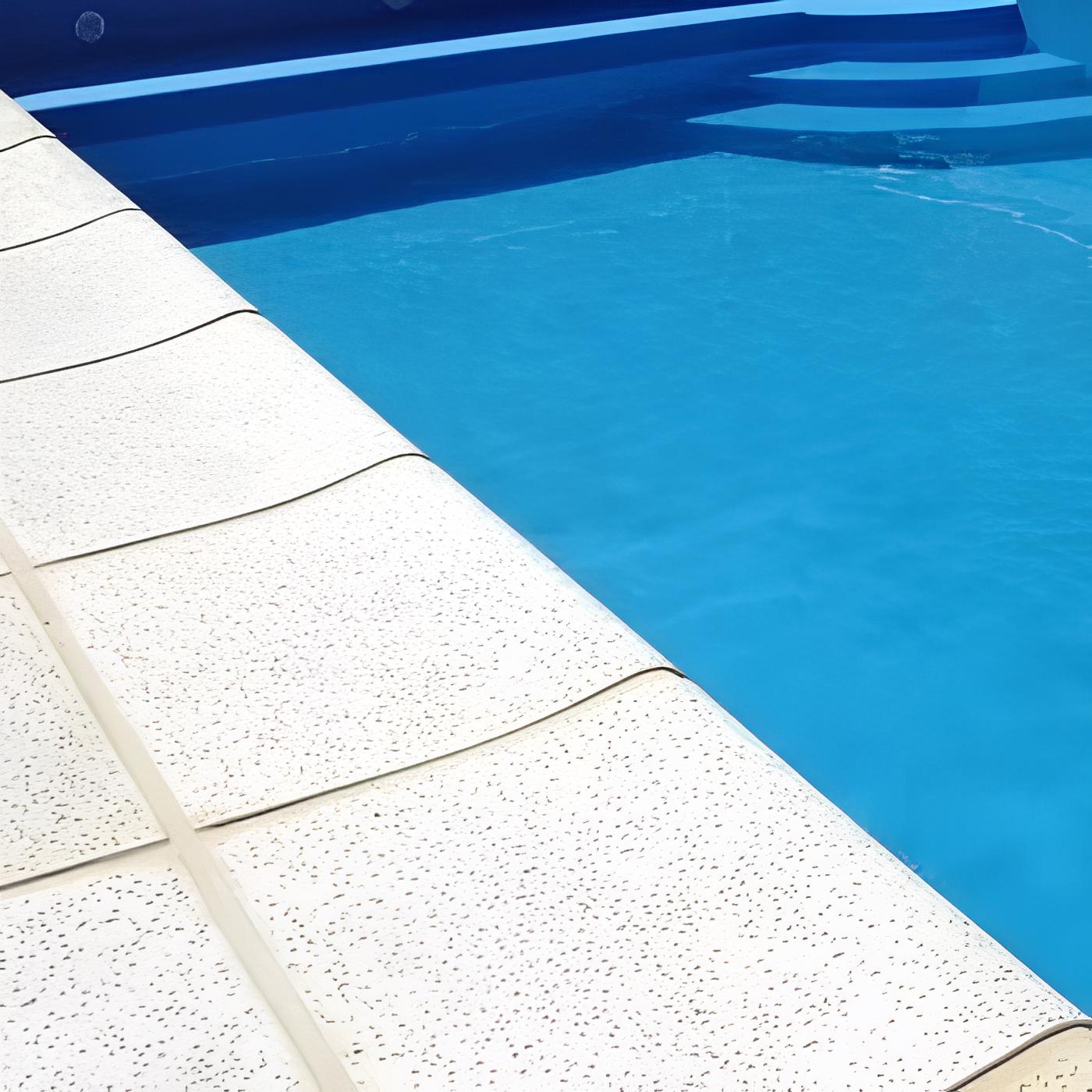 Baldosa Cementicia Lanik 50x50 Borde L Blanco Atérmico Piscina – Cod 6979