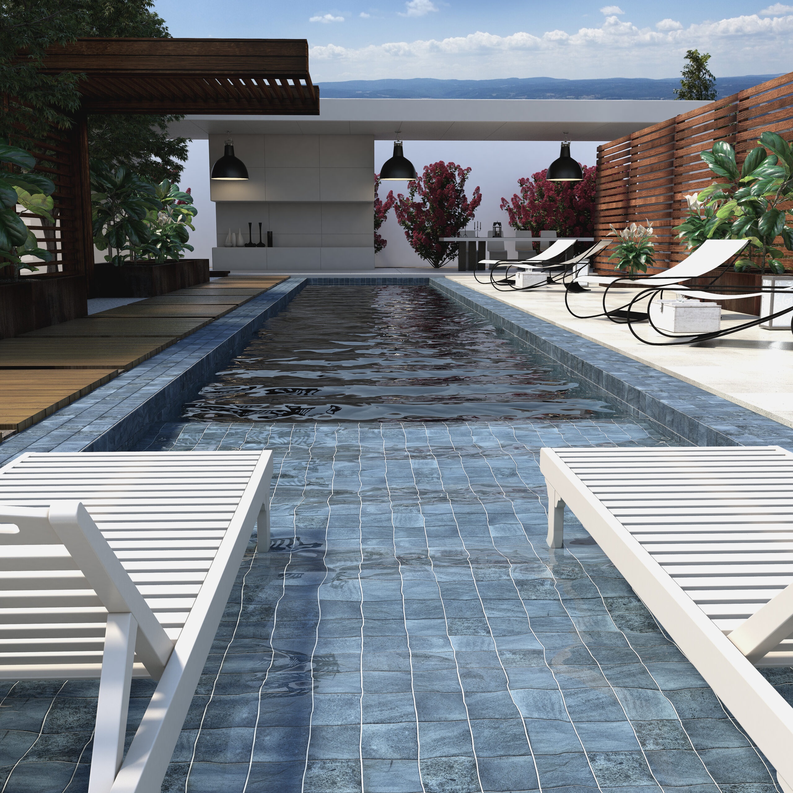 Malla cerámica Strufaldi 30x40 Piscina Samoa Mate Simil Bali