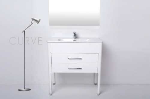 Vanitory De Pie Con Bacha Monocomando Campi Curve 80 Cm