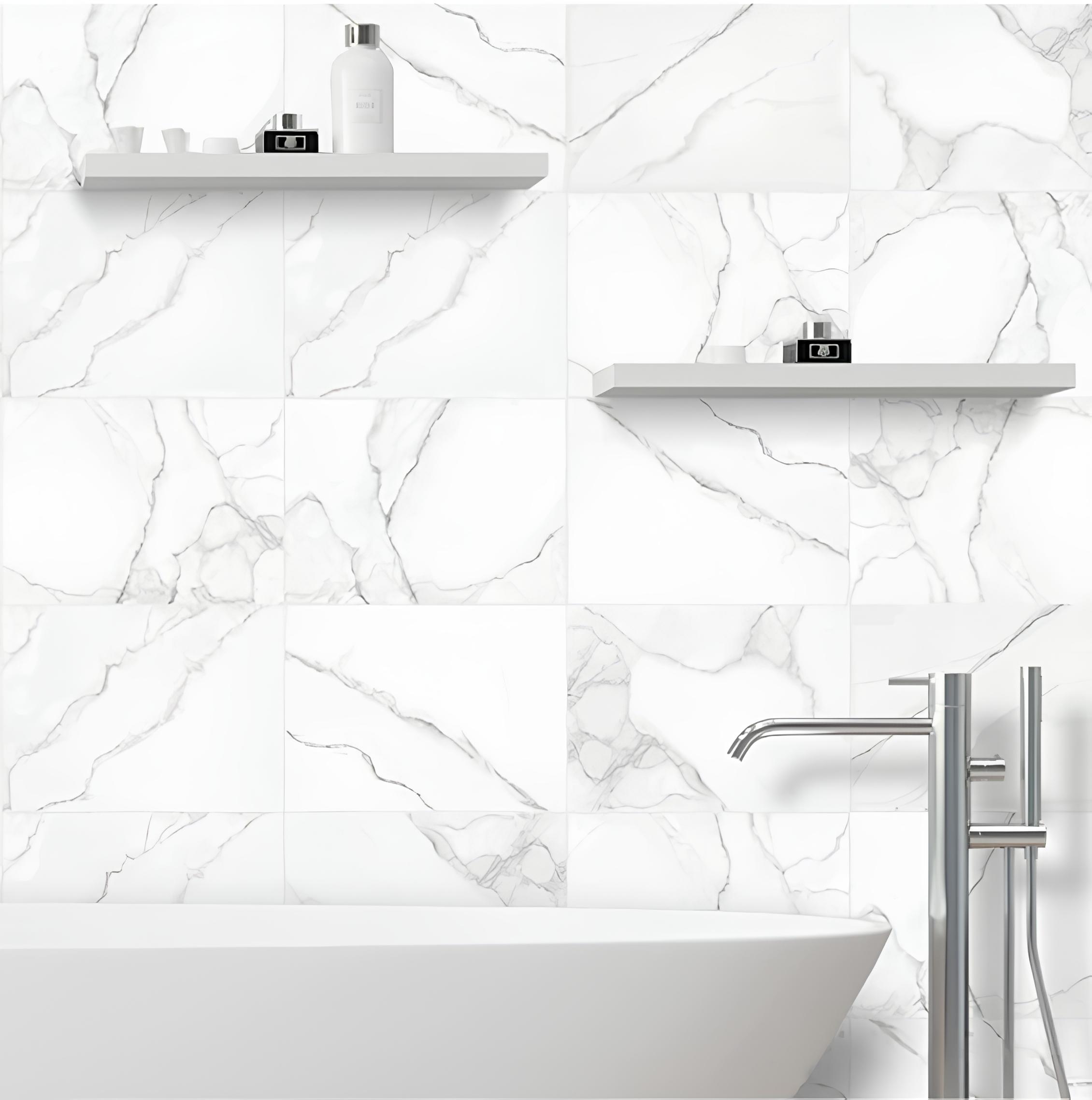 Cerámica Simil Carrara Alberdi 34x51 Venato Blanco