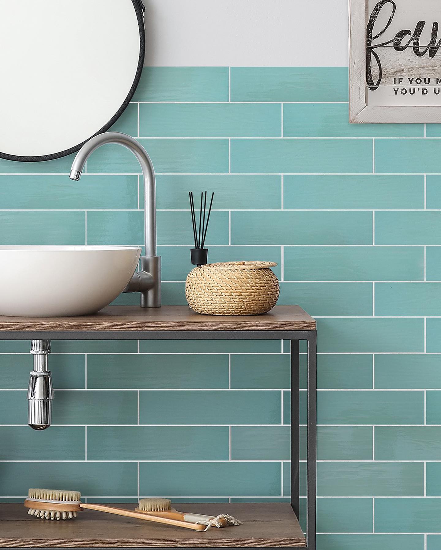 Ceramica Esmaltada Piu 6,9x28 Veneto Aqua Brillante