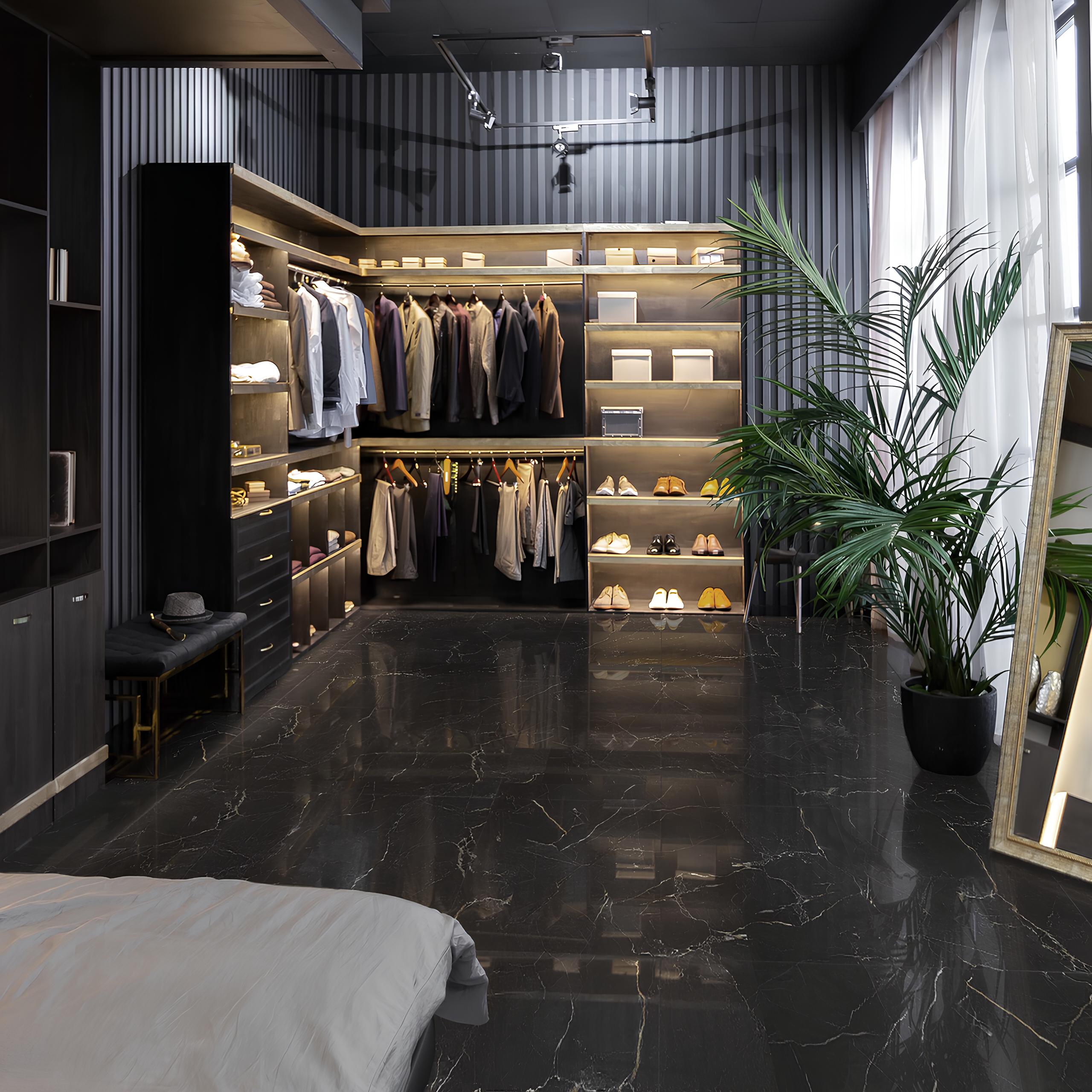 Porcelanato Cerro Negro 58x117 Portoro Pulido