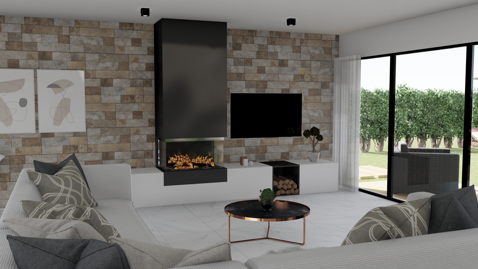 Ceramica Antideslizante Para Exterior Cortines 35x60 Oxido Bariloche
