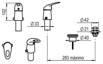 Grifería Monocomando Para Bidet Hidromet Masterly Win
